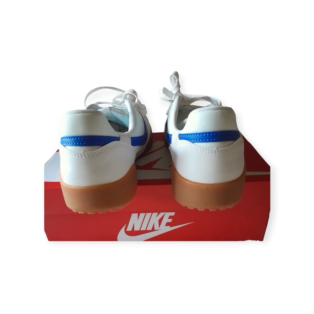Nike Men’s White Manta Sneakers with Blue Swoosh - Picture 8 of 10